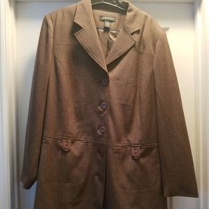 Brown tweed pea coat